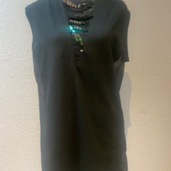 3.1 Philip Lim muscle tee w/embellished sheer insets - Picture 4 of 5